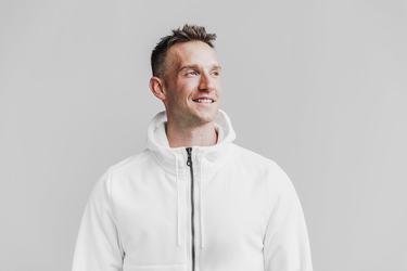 Nobull Arctic Zip-up Men's Jackets White | Australia (JC7938)